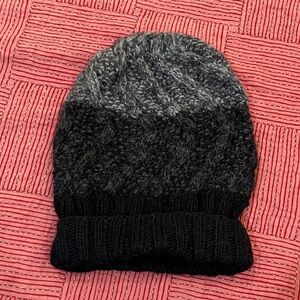 Wool oversized slouch hat / Men's Black & Gray Knit Beanie